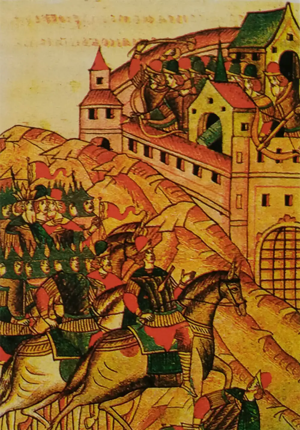 Тоқтамыс әскерінің Мәскеуді алуы. Миниатюра, ХVІ ғ.