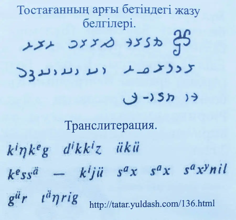 Аттиланың екінші ұлы Теңіз ханның тостағанындағы жазбалар