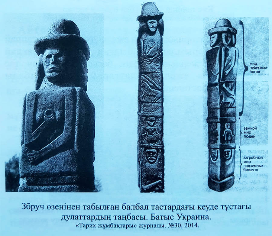 Збруч өзеніндегі балбал тастардағы Дулаттардың таңбалары