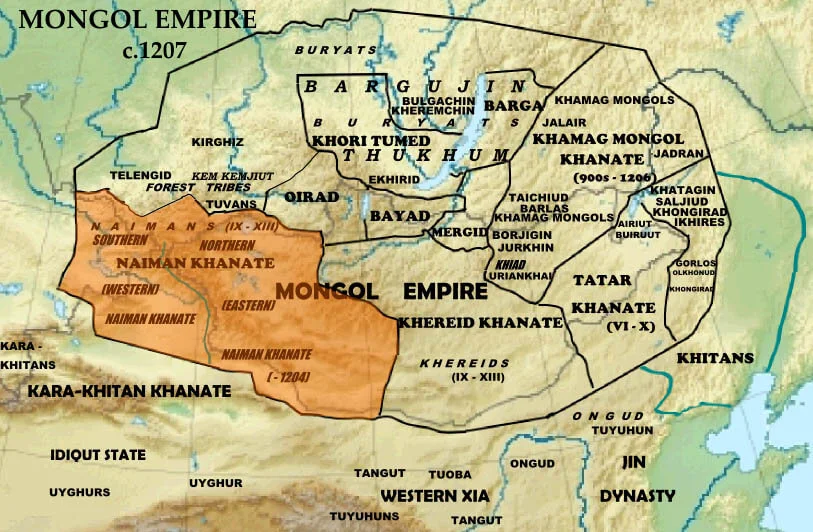 Найман Қағанаты картасы