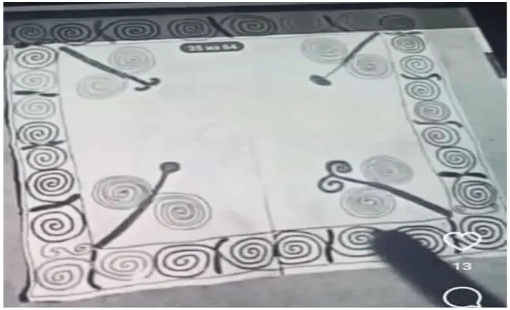 Иірім оюлары бейнеленген текемет